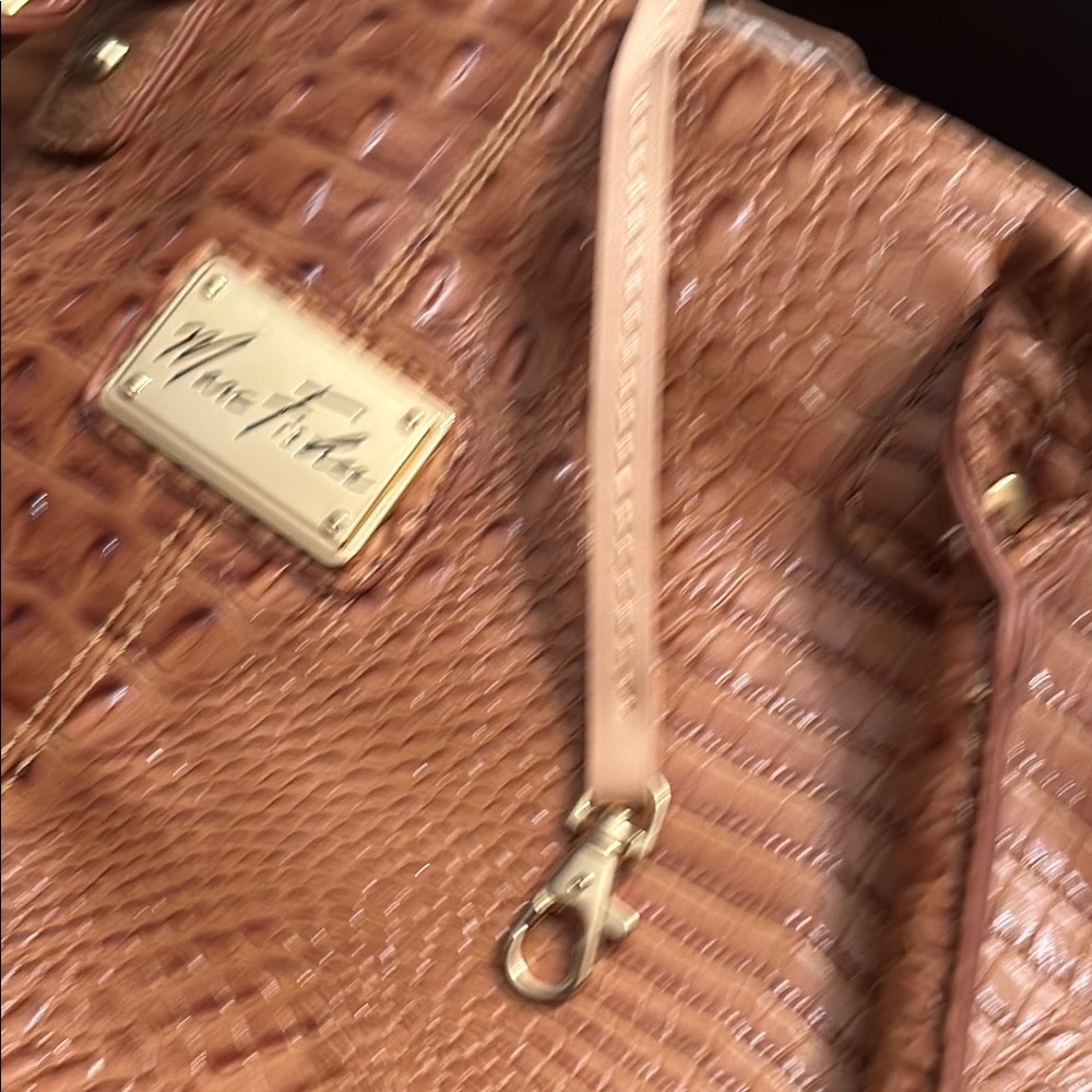 Marc Fisher Brown Crocodile Embossed Tote - Picture 11 of 13